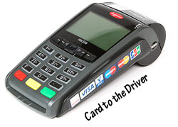 Pay by card to the driver